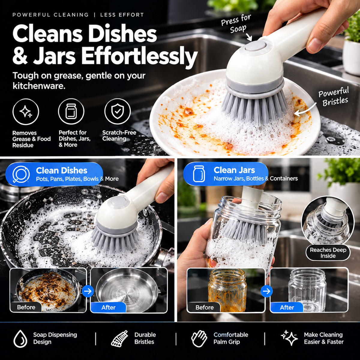 2-in-1 Soap Dispensing Brush