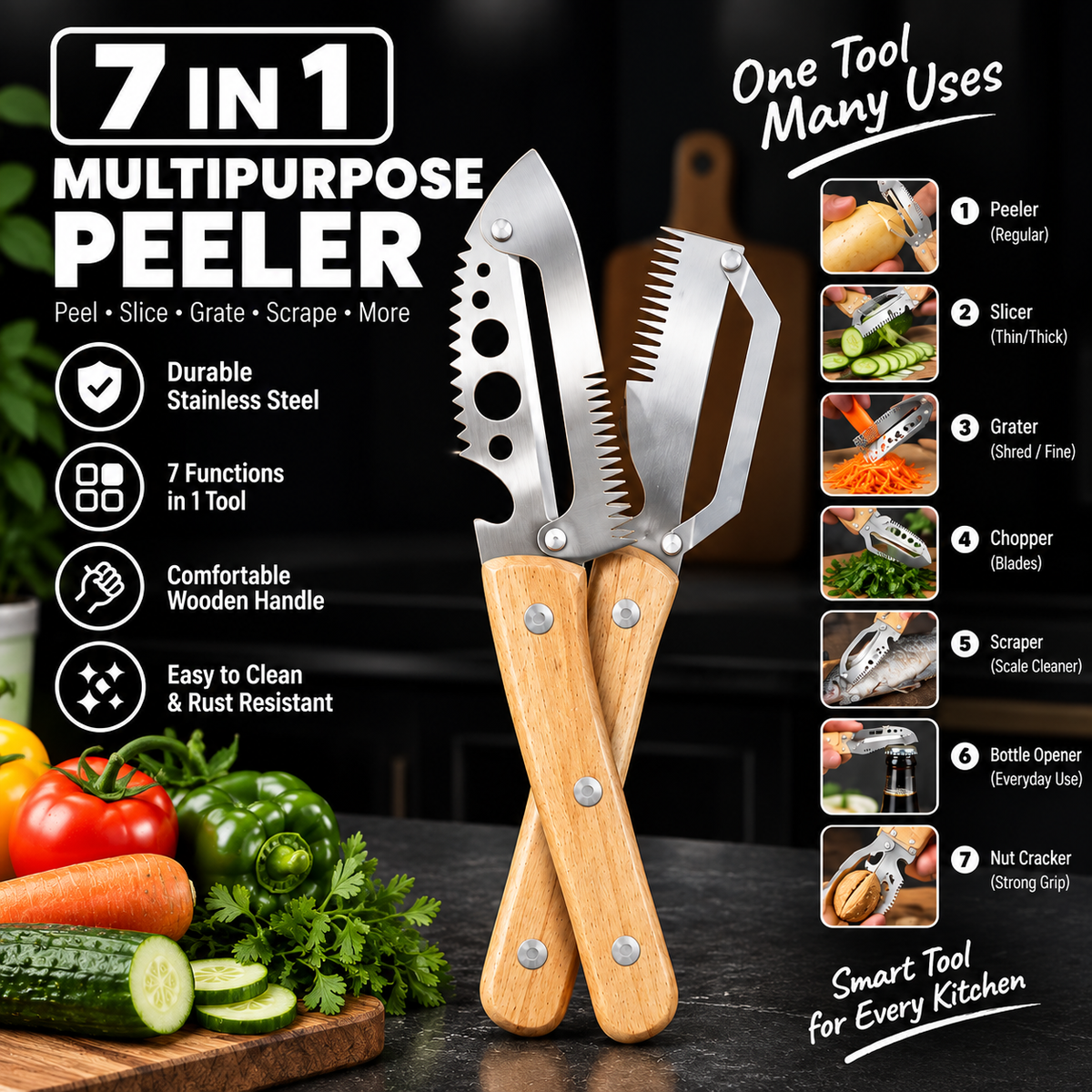 7-IN-1 MultiPurpose Peeler